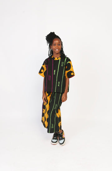 Dye Lab Kids Dark Tear Drop Multicolour Shirt & culottes